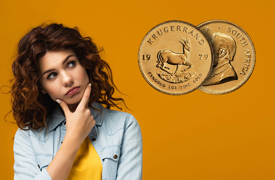 woman thinking if krugerrand gold coin is a good investment