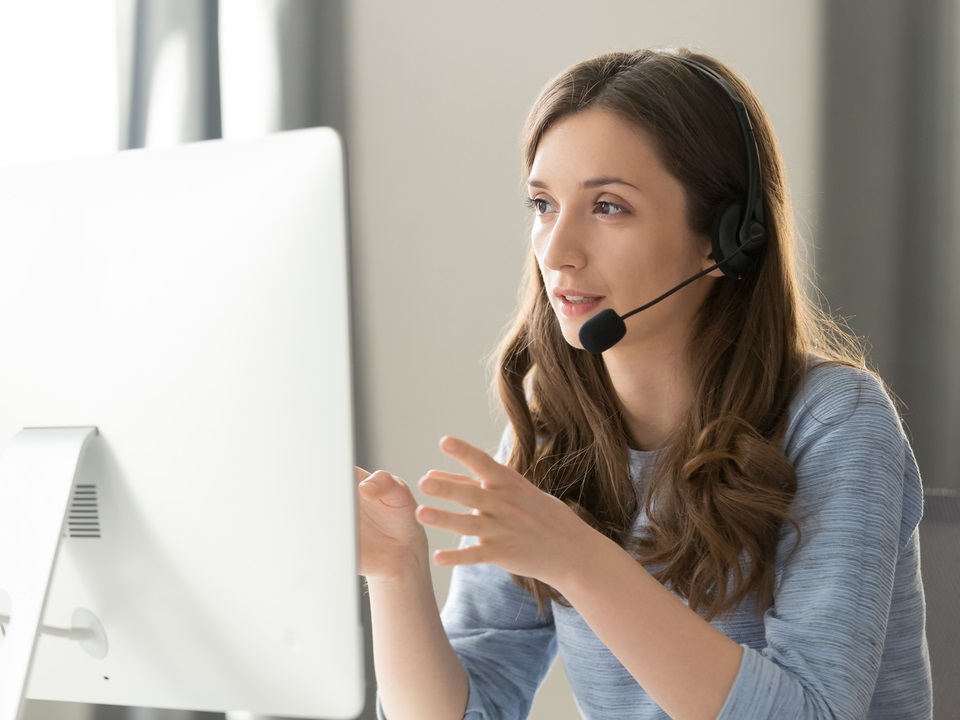 customer support talking to an online customer