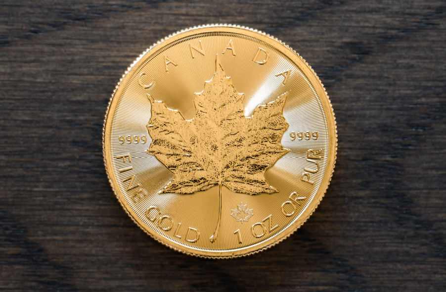 one ounce canadian maple leaf gold coin