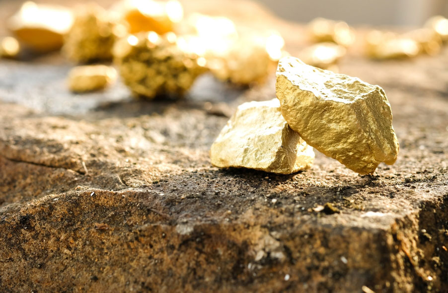 pure gold nugget found in gold mine