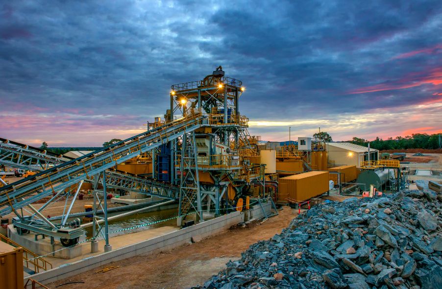 gold mining company operating at night